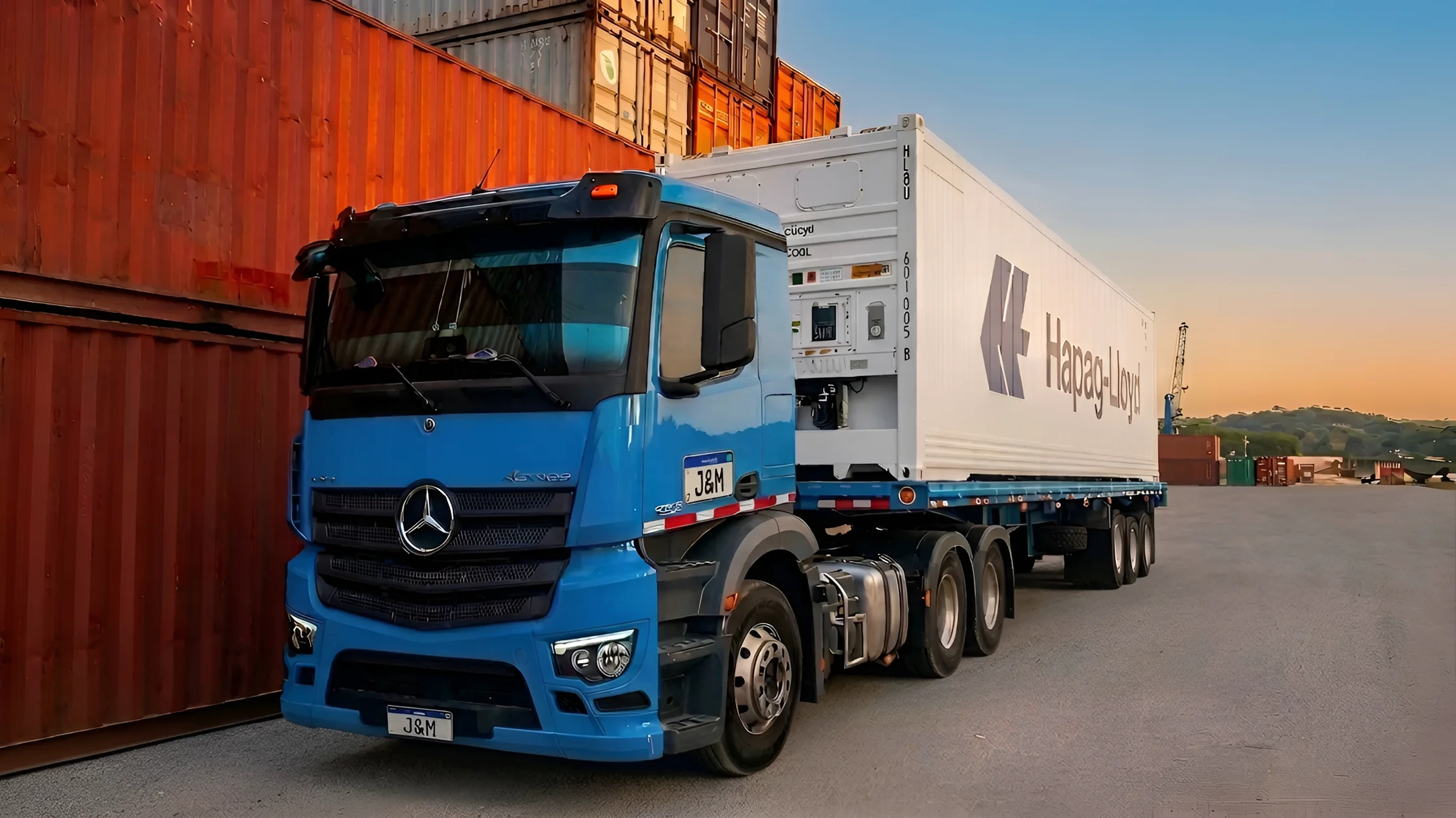 Tractocamión refrigerado de la flota de J&M Logística Integral